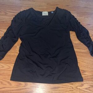 Elie Tahari Midnight V-Neck Blouse